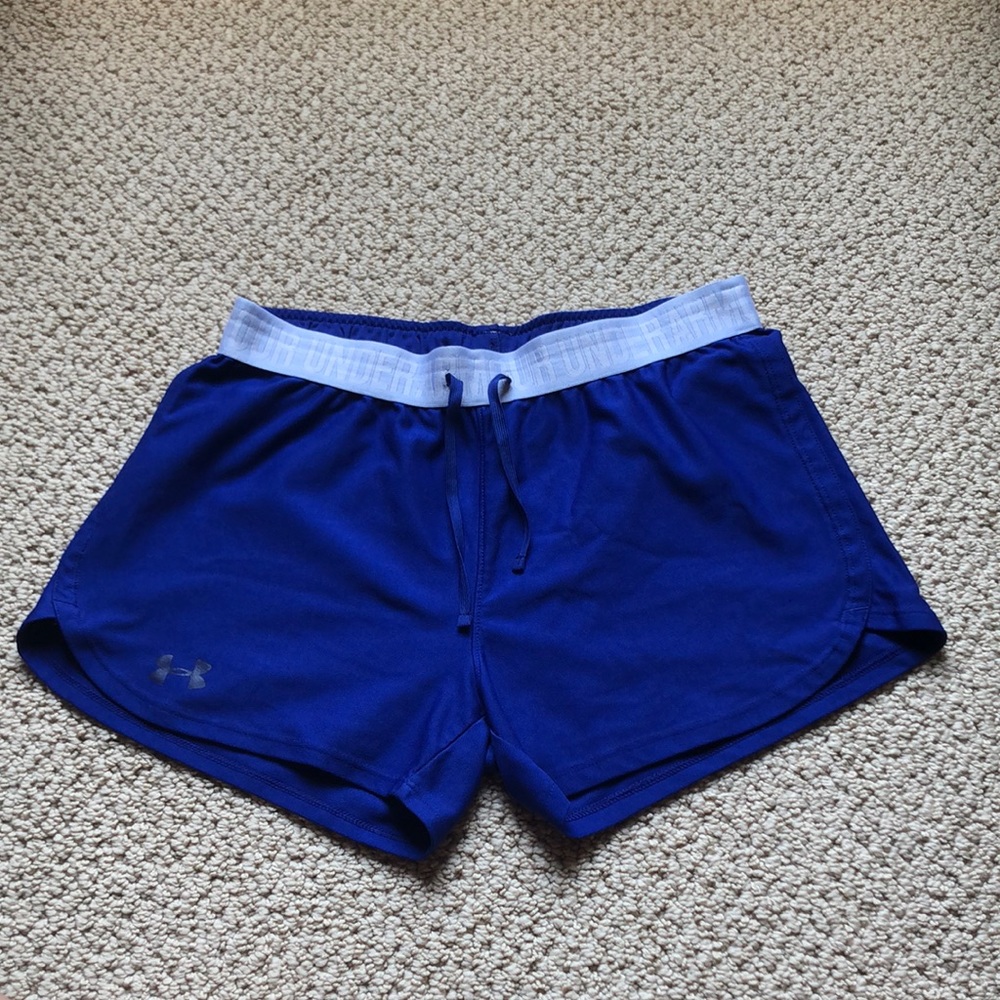 Womens Under Armour Athletic Shorts, royal blue, size S, worn but good condition
